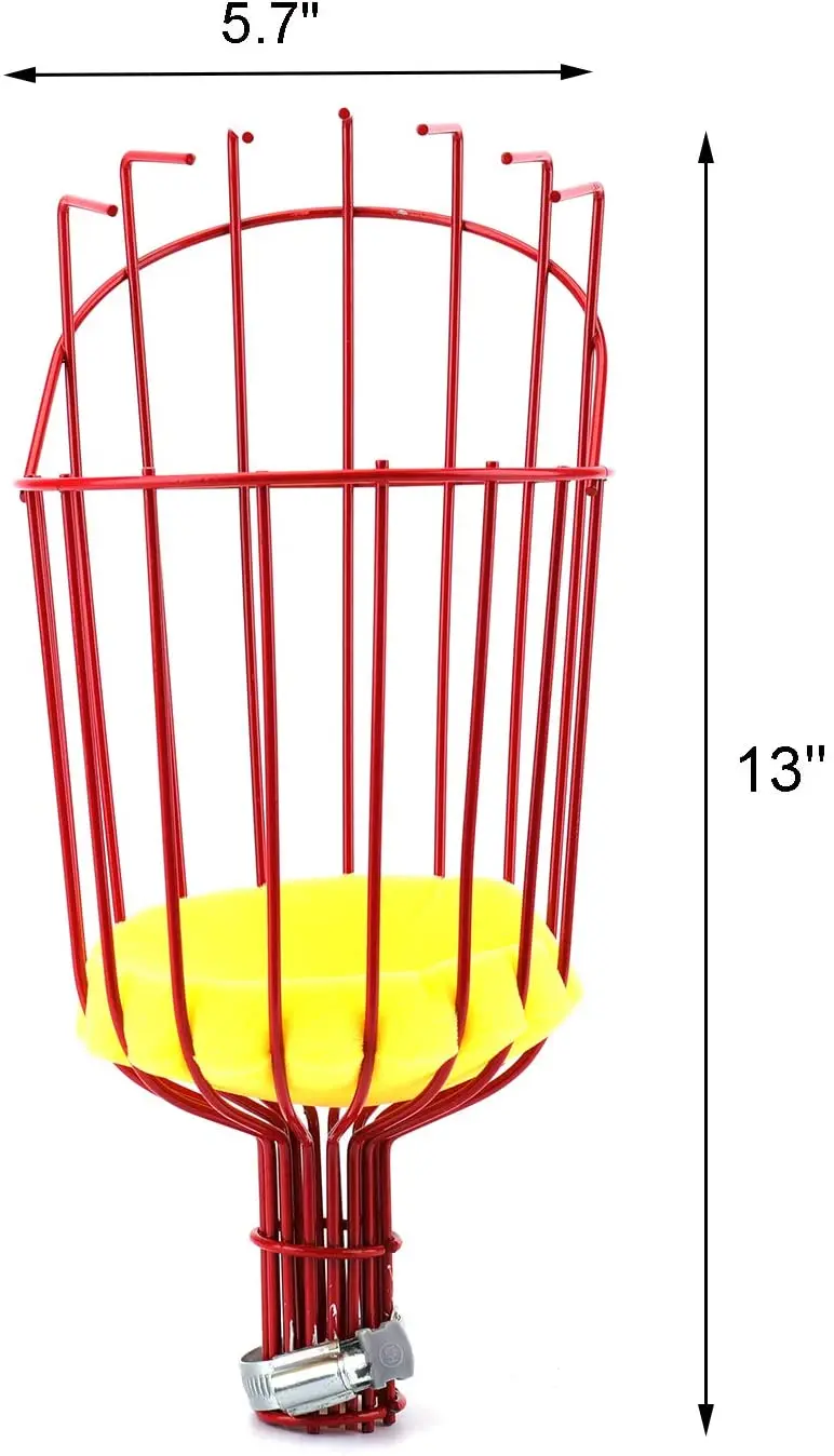 

2pcs Aluminum Deep Basket Fruit Picker Head Convenient Harvesting Fruit Collector Catcher Apple Peach Picking Garden Tools