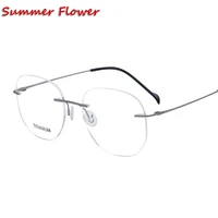 women eyewear round prescription glasses frame men pure titanium top quality optical eyeglass light weight