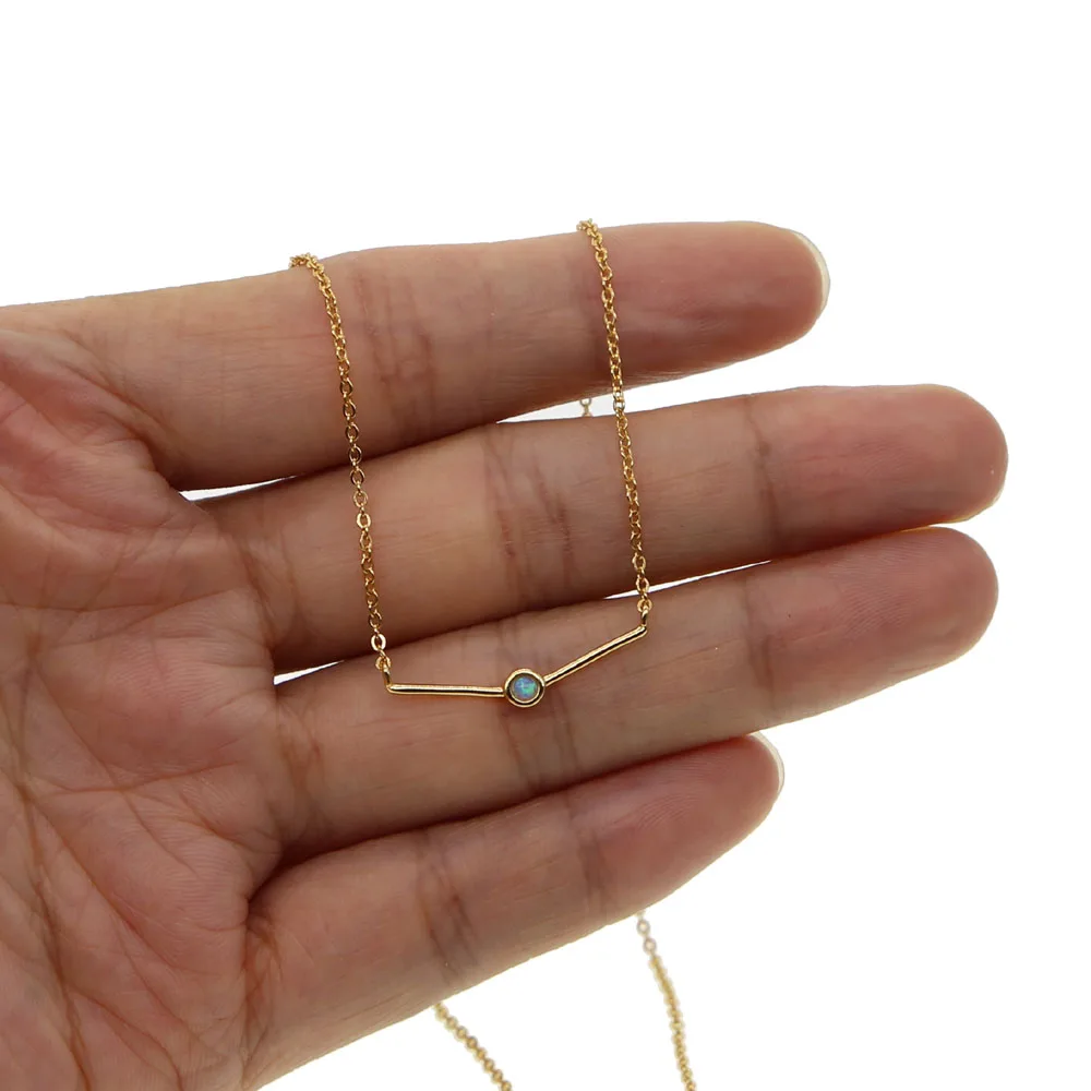 Цепочка с кулоном в виде полудрагоценного камня 1 шт.|Цепочки| |