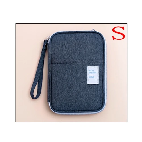 S dark blue Модная Мужская и Женская дорожная Обложка для паспорта, кошелек для карт, кредитный держатель для карт, посылка для удостоверения личности, Мужская многофункциональная сумка для хранения - Цвет: S dark blue