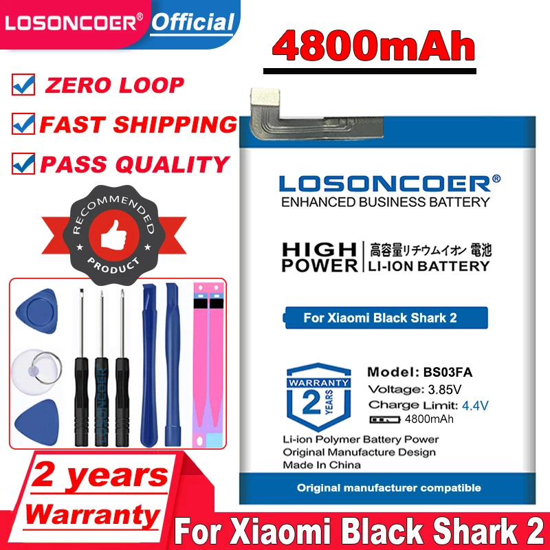 LOSONCOER топ-бренд 100% Новинка 4800 мАч BS03FA BSO3FA Аккумулятор для Xiaomi Black Shark 2 батареи Shark2 |