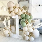 77 шт., Декоративная гирлянда из зеленых натуральных шариков