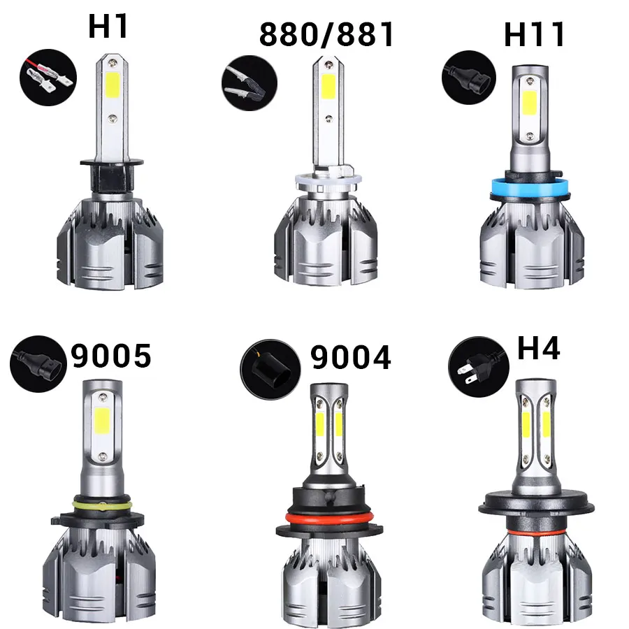 PANDUK H4 светодиодный H7 H11 фар автомобиля 3000K 4300K 6500K 8000K H1 880 H3 9005 9006 лампы Авто Противо-Туманная фара 60 Вт 10000LM светодиодный фары 12V