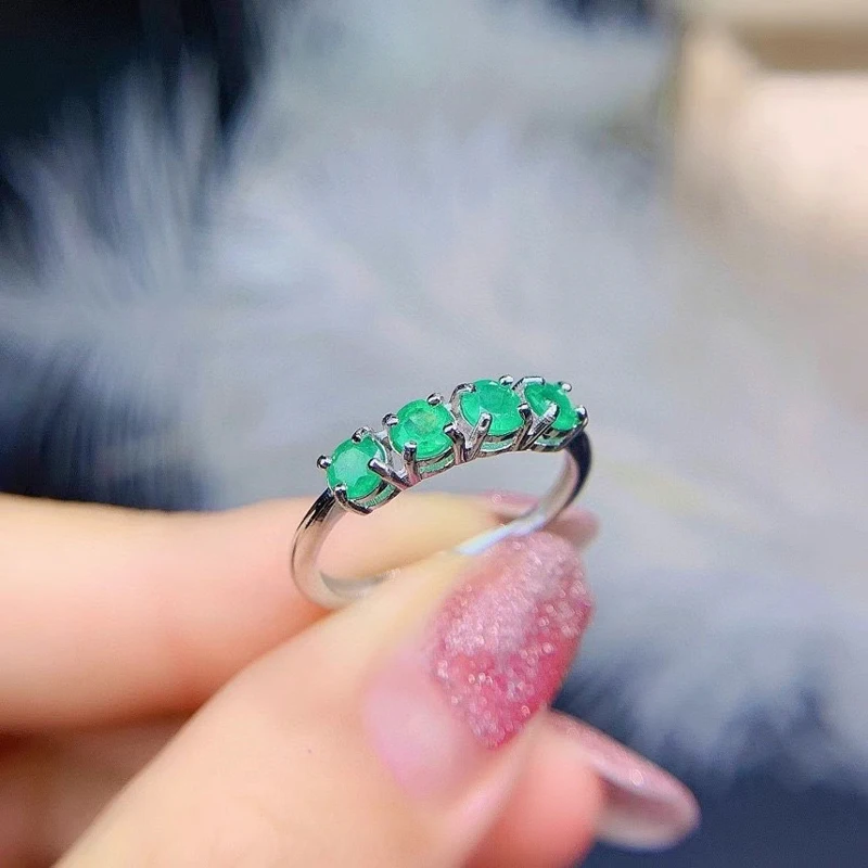 

MeiBaPJ натуральный Изумрудный драгоценный камень, модное простое кольцо для женщин, Настоящее серебро 925 пробы, очаровательные изысканные сва...