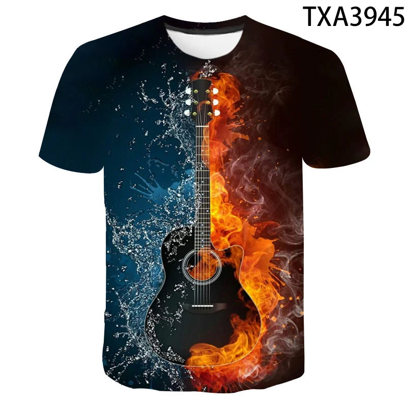

2020 New Summer Guitar 3D T shirt Casual Men Women Children Fashion Streetwear Boy Girl Kids Printed T-shirts Cool Tops Tee