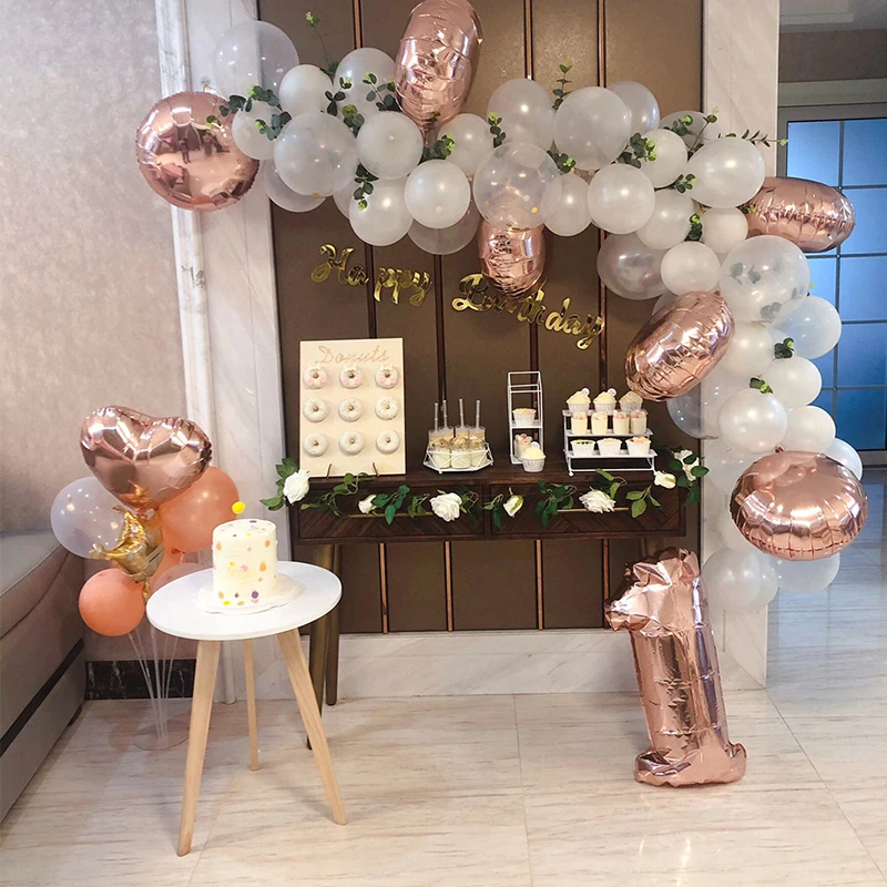DIY RoseGold воздушные шары гирлянды комплект розовое золото день рождения