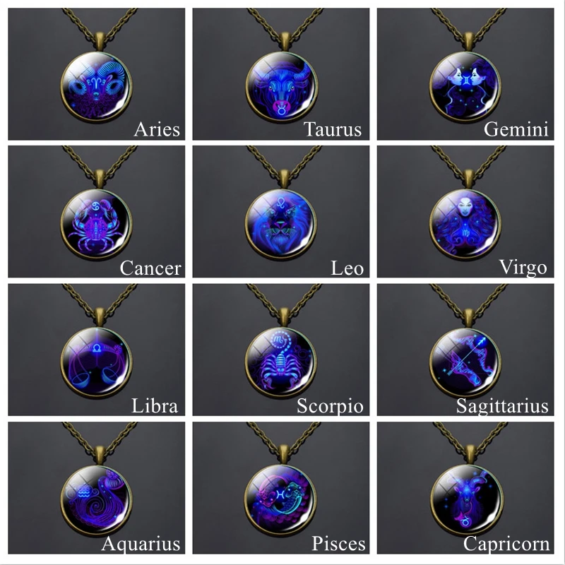 Мужские и женские колье с 12 созвездиями подвеска в виде знака зодиака