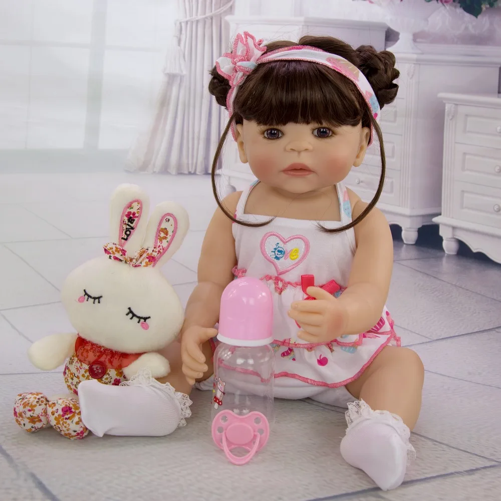 

Bebe Doll reborn corpo de silicone inteiro 22inch 55cm reborn baby girl doll real cute newborn toddler alive dolls toys gift