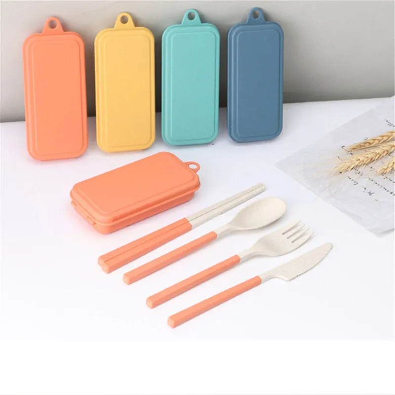 Портативный набор столовых приборов из пшеничной соломы складные палочки в