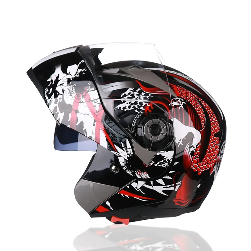 JIEKAI 105 шлем для мотоцикла гоночные шлемы с полным лицевым покрытием двойным