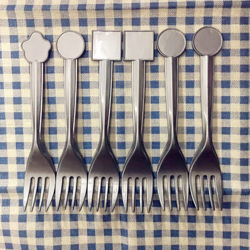 6pcs forks Пусть "s Be Русалка тема вечерние украшения Русалка бумажный стаканчик ребенок счастливый ребенок любимый день рождения Детские вечерние принадлежности украшения - Цвет: 6pcs forks