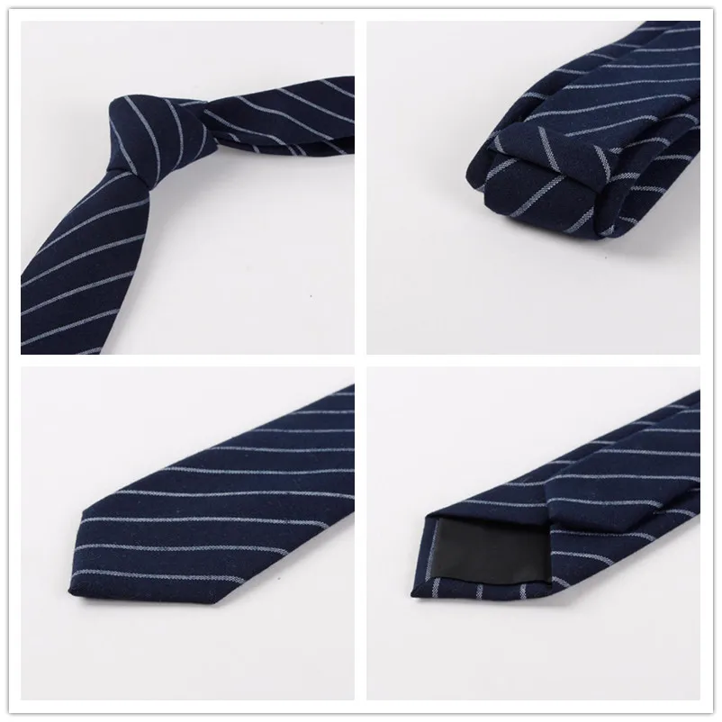 

GUSLESON New Arrival Men Soft Tie Plaid Stripe 6cm Cotton Skinny Necktie For Wedding Party Business Formal Gift For Men
