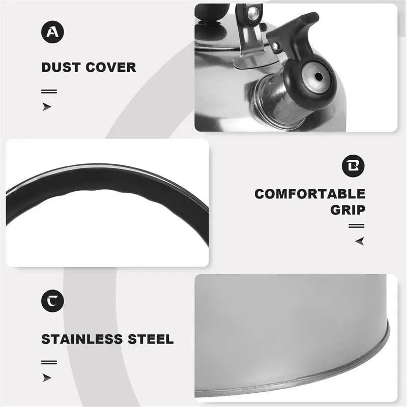 

Stainless Steel Water Kettle Flat Bottom Teakettle Whistling Teakettle
