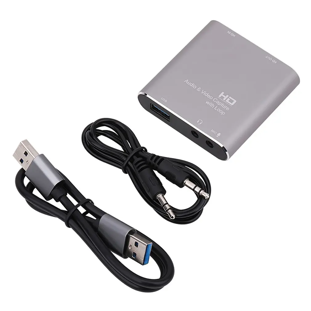 

Плата захвата аудио-и видеосъемки с выходом Lo-op Out 4K HDMI-совместимая карта захвата игр USB 3,0 с интерфейсом аудио и микрофона