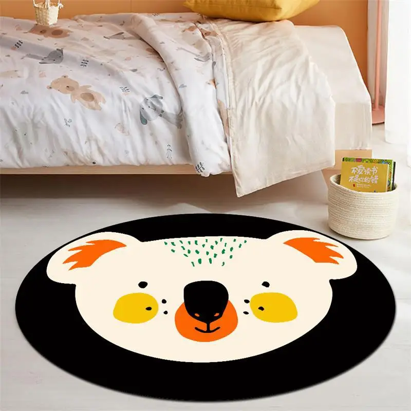 

Симпатичный мультяшный Тигр Пингвин ягненка коала детская комната коврик круглый ковер спальня рядом коврик нескользящий Декор детской ко...