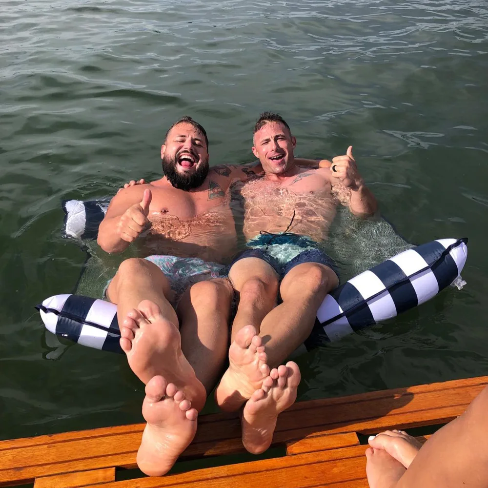 

Water hammock recliner inflatable floating Swimming Mattress sea swimming ring Pool Party Toy lounge bed for swimming