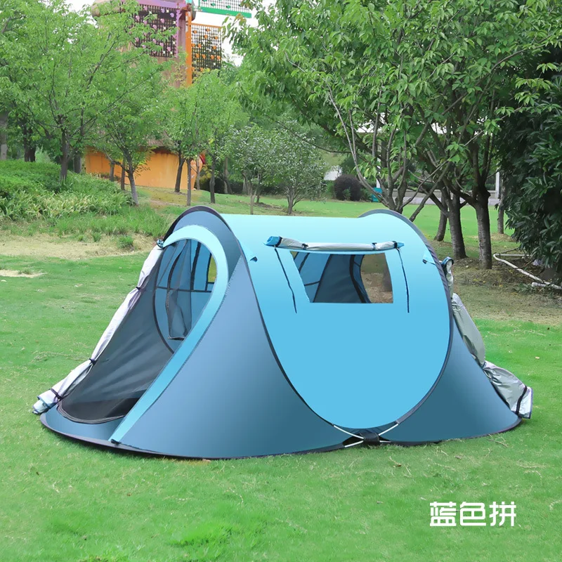 

Quick opening ship form tents outdoor camping fully automatic family picnic tourism rainproof and windproof camping tent awning