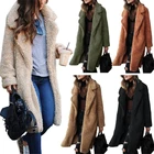 Кардиган женский из искусственного меха, теплое пальто, плюшевая куртка, длинное пальто, размера плюс верхняя одежда, осень-зима 2020