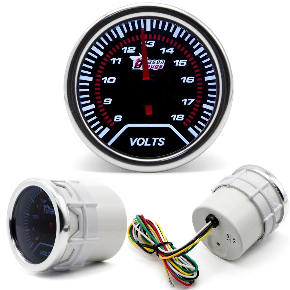 

2" 52MM UNIVERSAL CAR AUTO MOTOR WHITE LED LCD VOLTAGE VOLT GAUGE METER DIGITAL