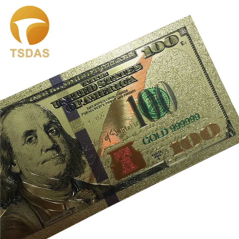 Американская банкнота 24k позолоченная доллар в золото поддельные деньги