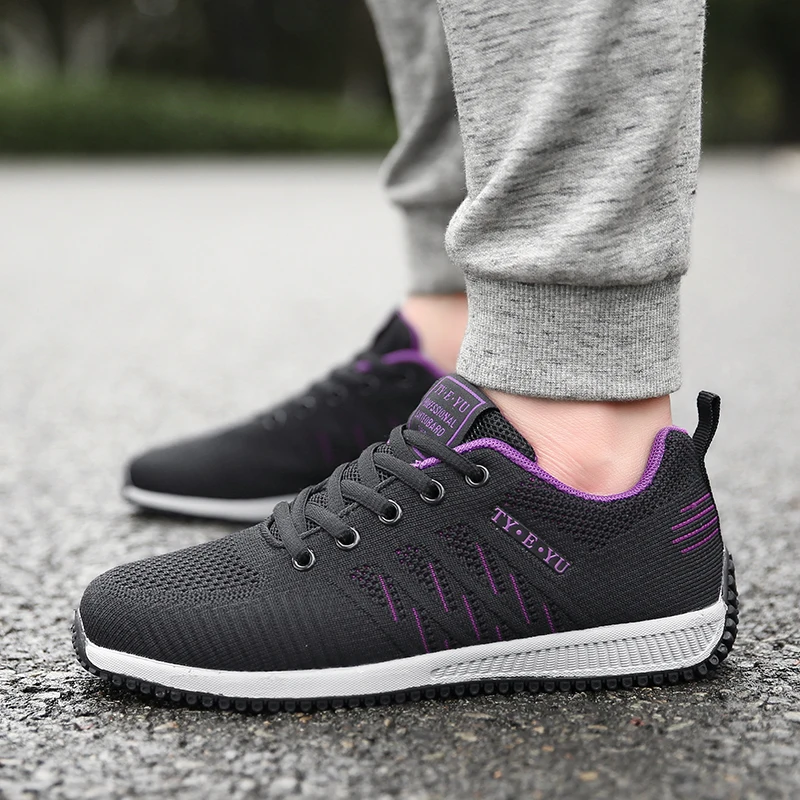 

Женские кроссовки со шнуровкой, Повседневная дышащая Нескользящая спортивная обувь для ходьбы и бега, с круглым носком, для спортзала