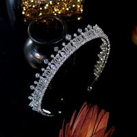 zircon bridal headpiece wedding accessories crown lengthen tiara jewelry hair accessories for women luxury brand asnora