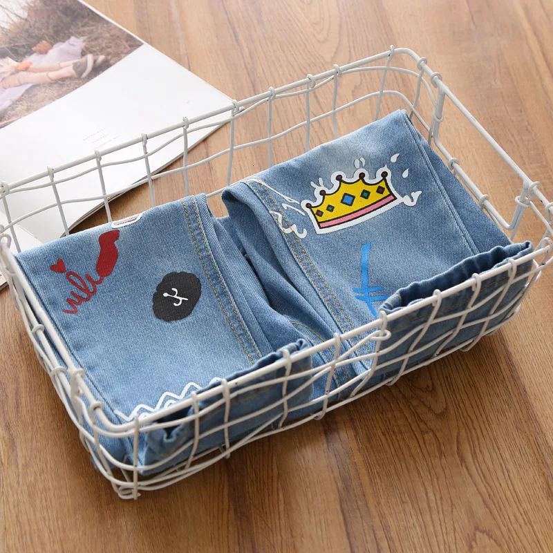 2019 новые осенние джинсы для девочек одежда малышей Детские рваные джинсовые