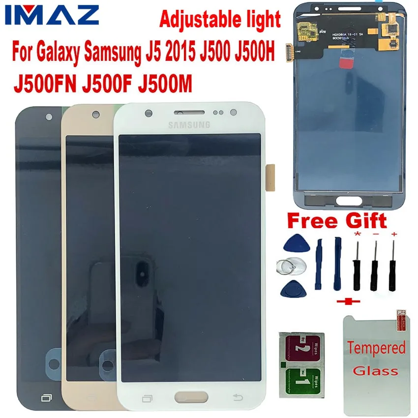 

IMAZ Adjust Light LCD For Samsung Galaxy J5 2015 J500 J500H J500FN J500F LCD Display Touch Screen Digitizer Assembly For J5 LCD