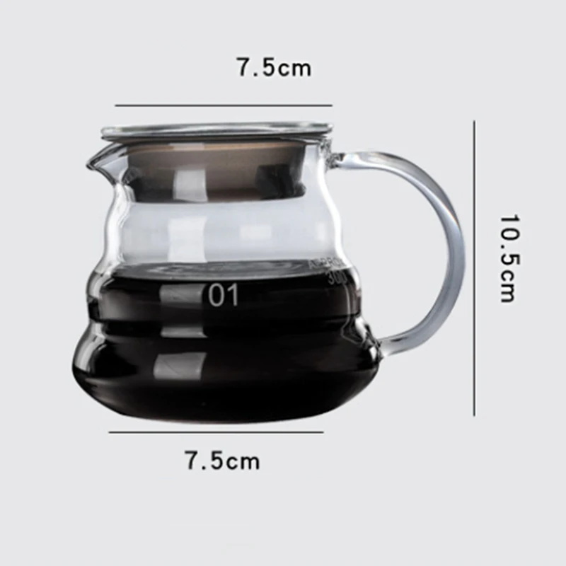 

1 Set Wooden Brackets Glass Coffee Dripper and Pot Set V60 Glass Coffee Filter Reusable Coffee Filters 300Ml & 700Ml