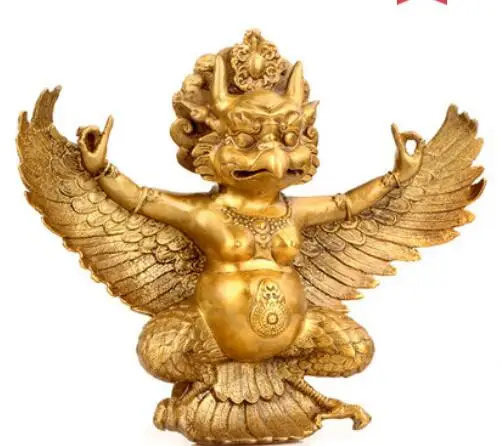 Латунь гром шок Орел Mirs Золотая Крылатая птица бронзовая статуя Будды домашние