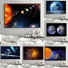 Картина на холсте, постеры с изображением космоса, звезд, астронавта, планеты, дыр, Вселенная, земля, метеорит, Настенная картина для домашнего декора