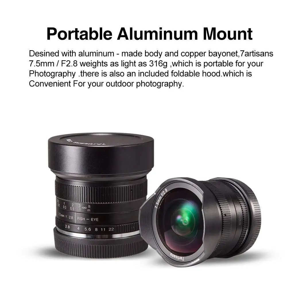 BEESCLOVER 7 5 мм F2.8 объектив рыбий глаз 180 ручной фиксированный для E Mount Canon крепление