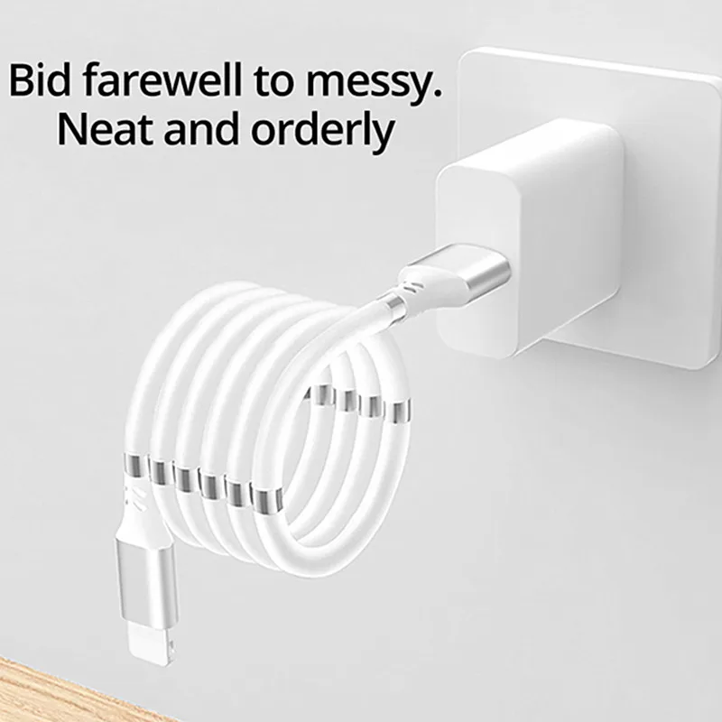 Super Calla Self Winding USB Magnetic Absorption Magic Fast Charging DataCable Neatest Durable Cable For Samsung xiaomi | Мобильные