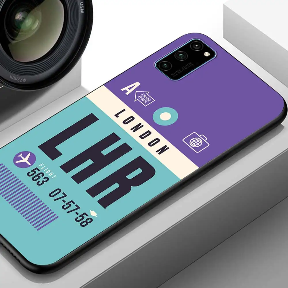 

Phone Case For Honor Play 9A 9c 9a 9s 9X Pro Lite TPU Cover Shell for HONOR 8x 8s 2020 Soft Funda Guscio Airline Ticket