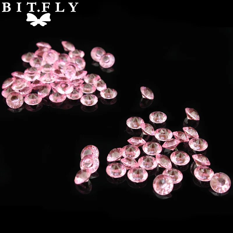 1000 шт 10 мм 4ct украшения для свадебной вечеринки темно-фиолетовые алмазные конфетти, Разбрасыватели конфетти для стола, акриловые кристаллы - Цвет: light pink