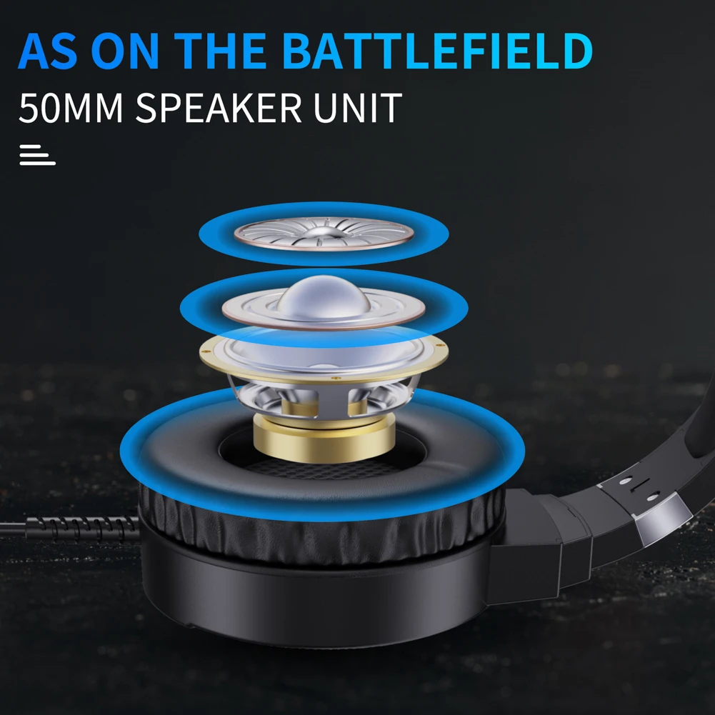 

RGB Light Gaming Headset Surround Sound Kids Adults Accessories Wired Cord Gift F16 Head-Mounted Luminous Wired Gaming Headset