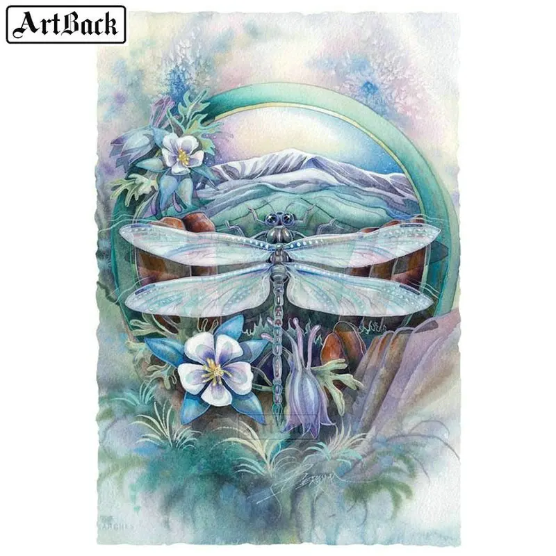 5d алмазная живопись со стрекозой акварельная картина полный квадратный/круглый