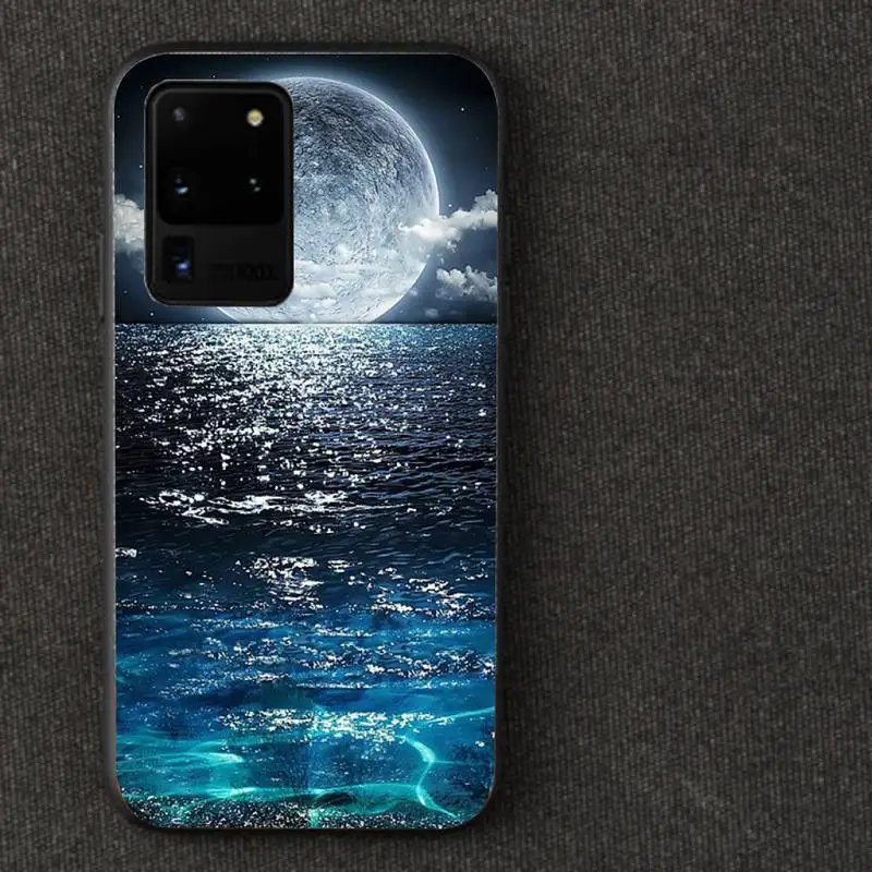 Чехол для телефона Samsung S20 S10 S21 S30 Plus S9 S10PLUS S20FE S21ULTRA с изображением белой Луны звезд