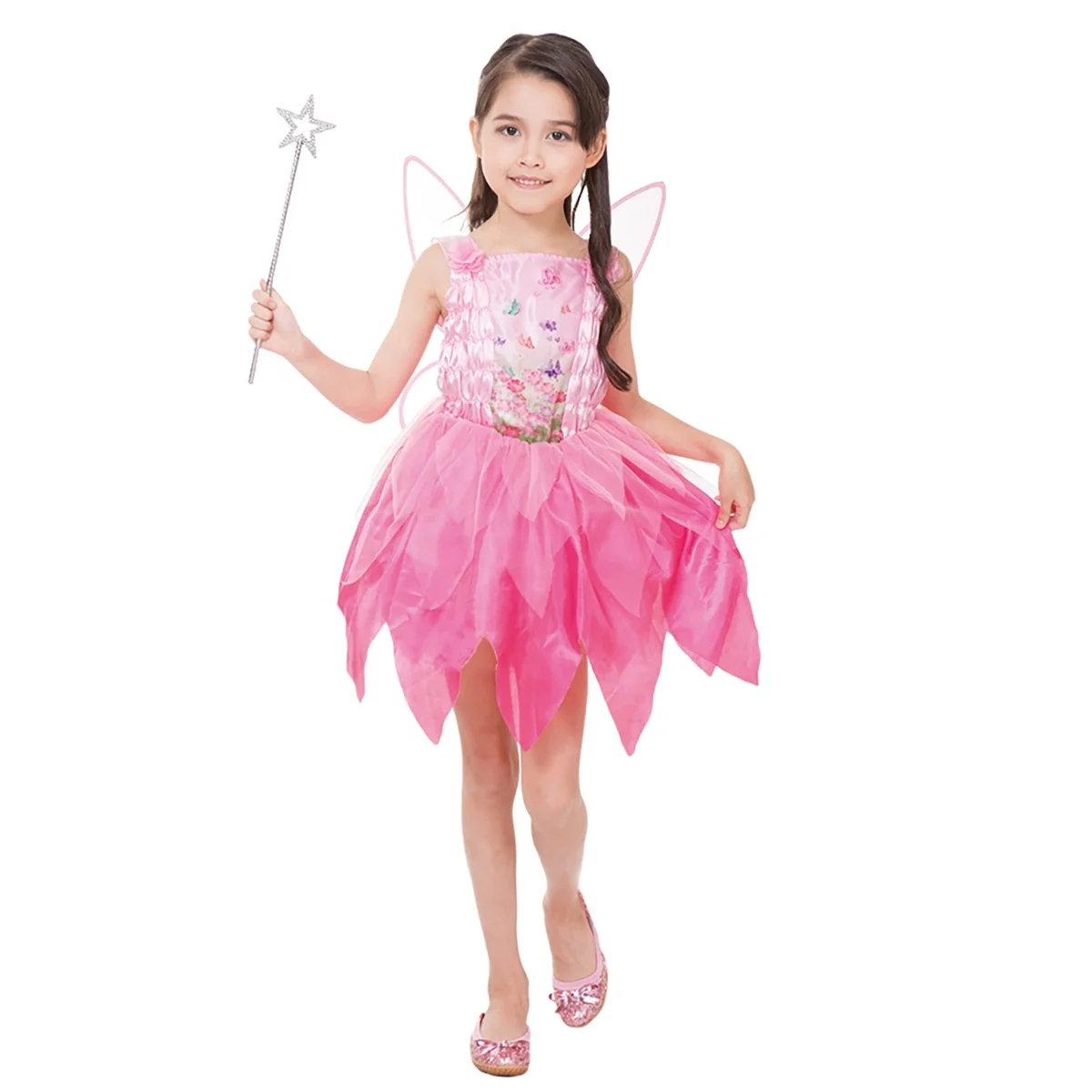 

Детский женский розовый волшебный костюм феи Костюм принцессы подарок на день рождения и Хэллоуин Женский сказочный костюм для выступлени...