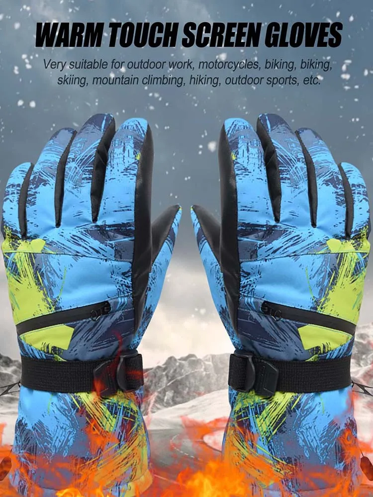 Мужские и женские лыжные перчатки Сверхлегкие Водонепроницаемые зимние теплые