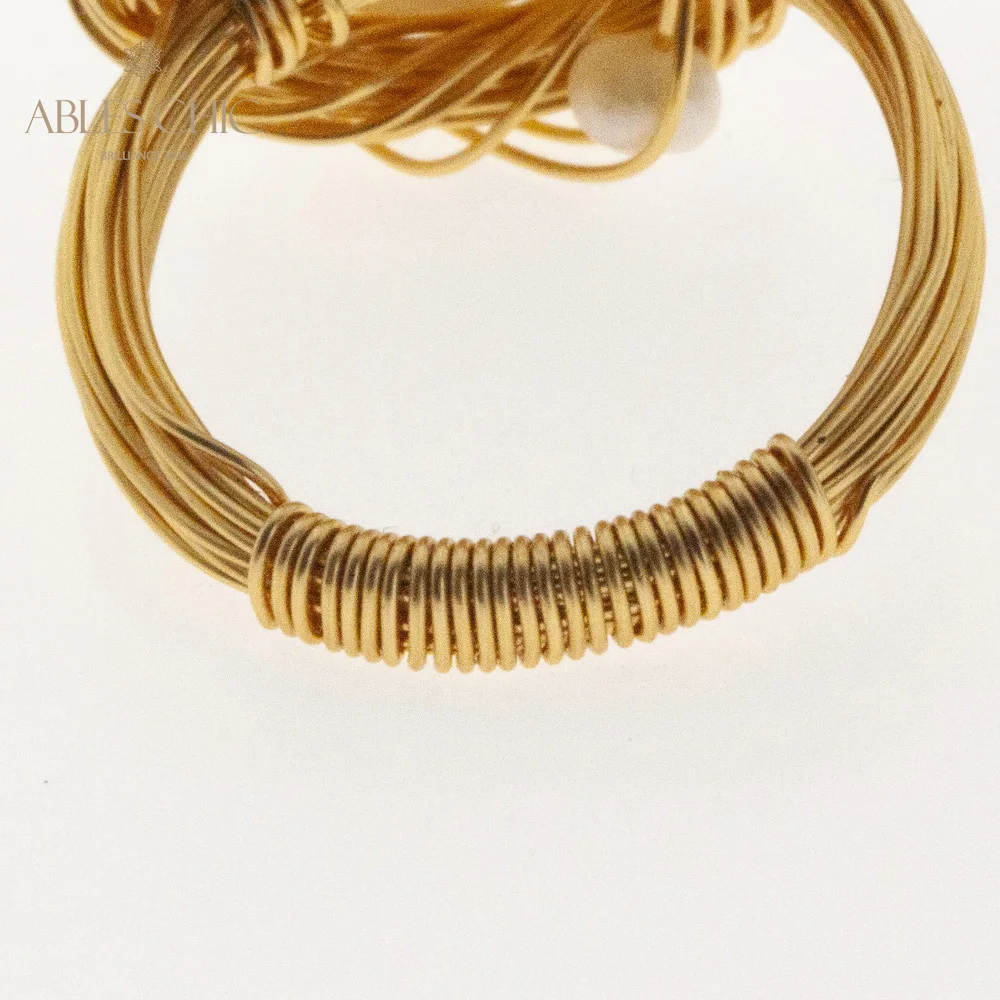 Винтажные кольца ручной работы в стиле барокко 14K золотого оттенка обмотанная
