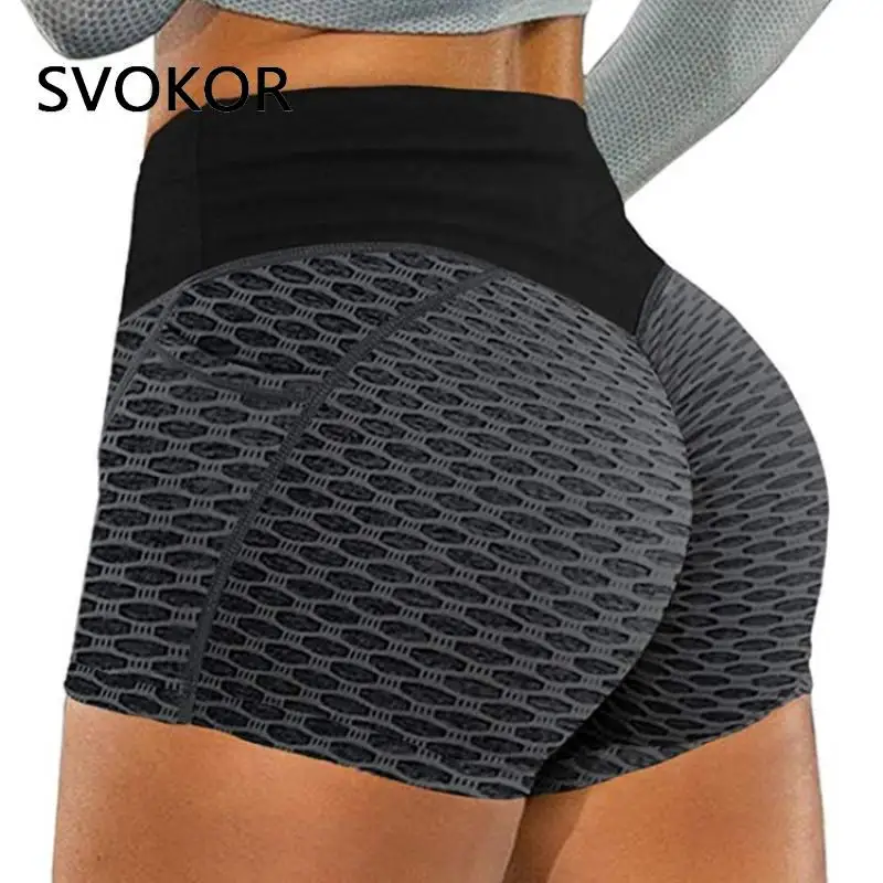 

SVOKOR Summer Booty Shorts Women High Waist Workout Shorts Training Bubble Butt Sport Bottoms 2XL Fitness Gym Clothes
