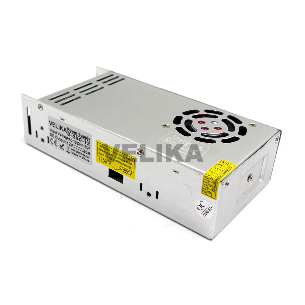 Одиночный выход DC источник питания 12V 30A 360W Трансформатор 110V 220V AC к DC12V для