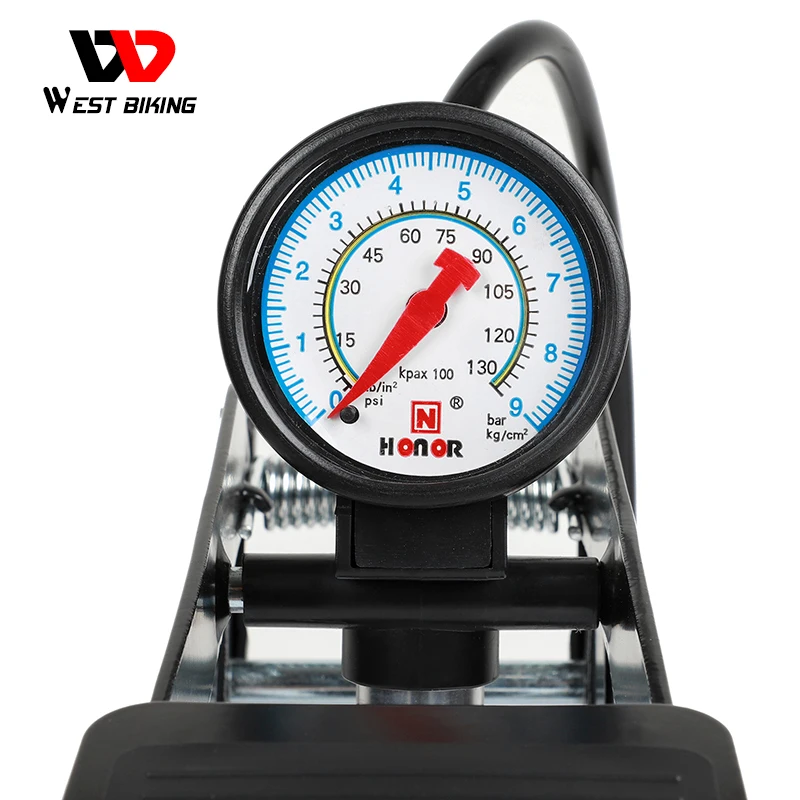 WEST BIKING Велосипедные насосы высокого Давление датчик ножной воздушный насос на
