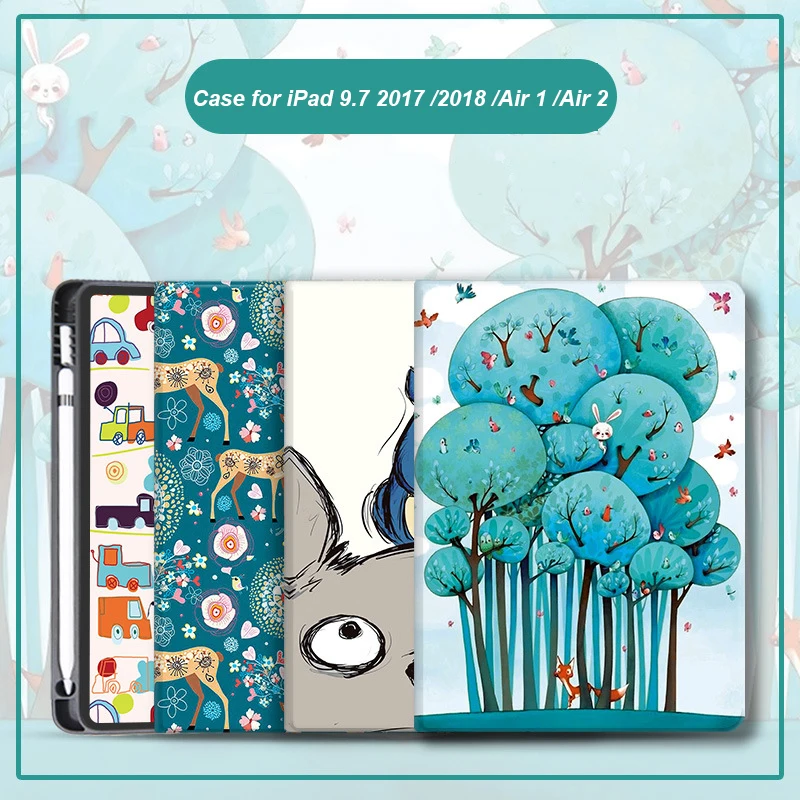 Чехол с держателем для карандаша iPad 2018 2017 9 7 дюйма A1822 A1893 чехол книжка