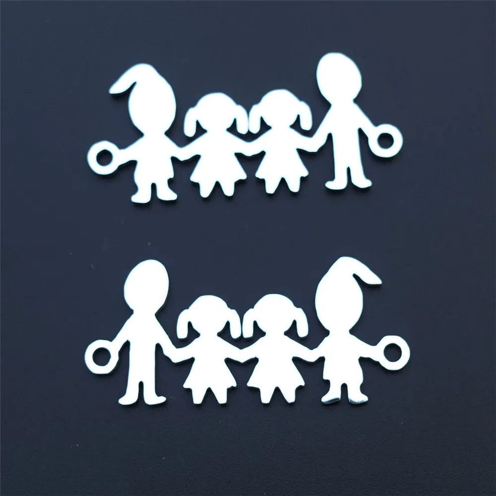 

30 Pieces Parents and Their Kids Connector Link Mommy and Daddy and Daughter Stainless Steel Jewelry Component DIY Findings