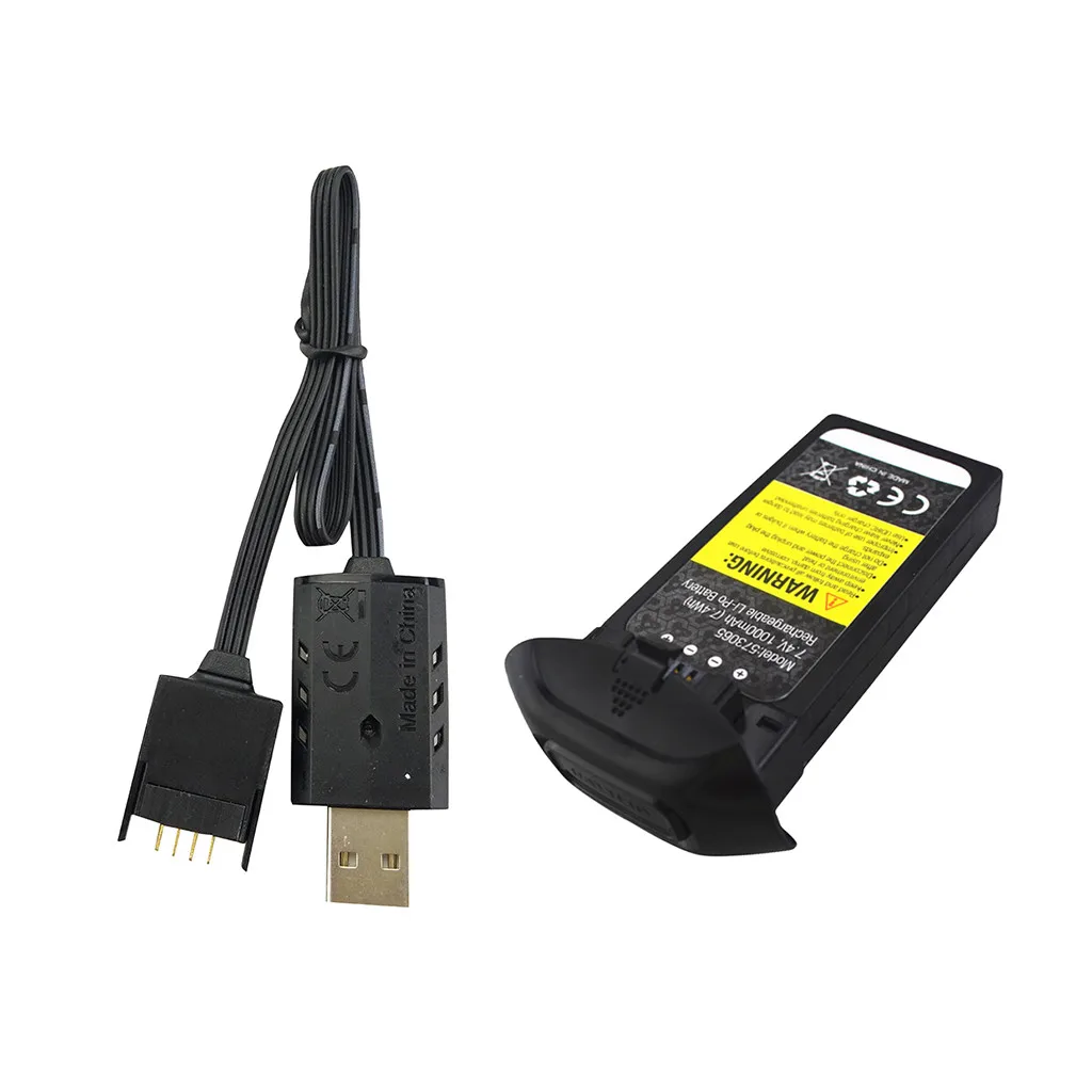HIINST 1 шт. 7 4 В 1000 мА · ч литиевая батарея с usb кабелем для зарядки D58 U88 RC Дрон