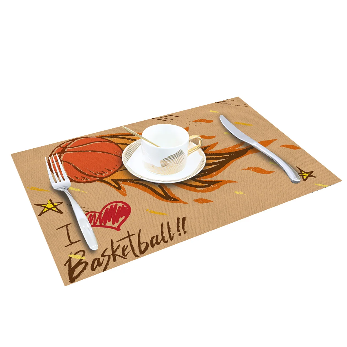 4 6 штук в партии с рисунком пентаграммы коричневый Баскетбол Кухня набор