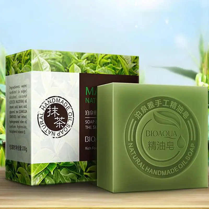 

Bioaoua Handmade Bath Shower Soap Bamboo Soap Lavender Jasmine Goat Milk Blueberry Face Body Wash