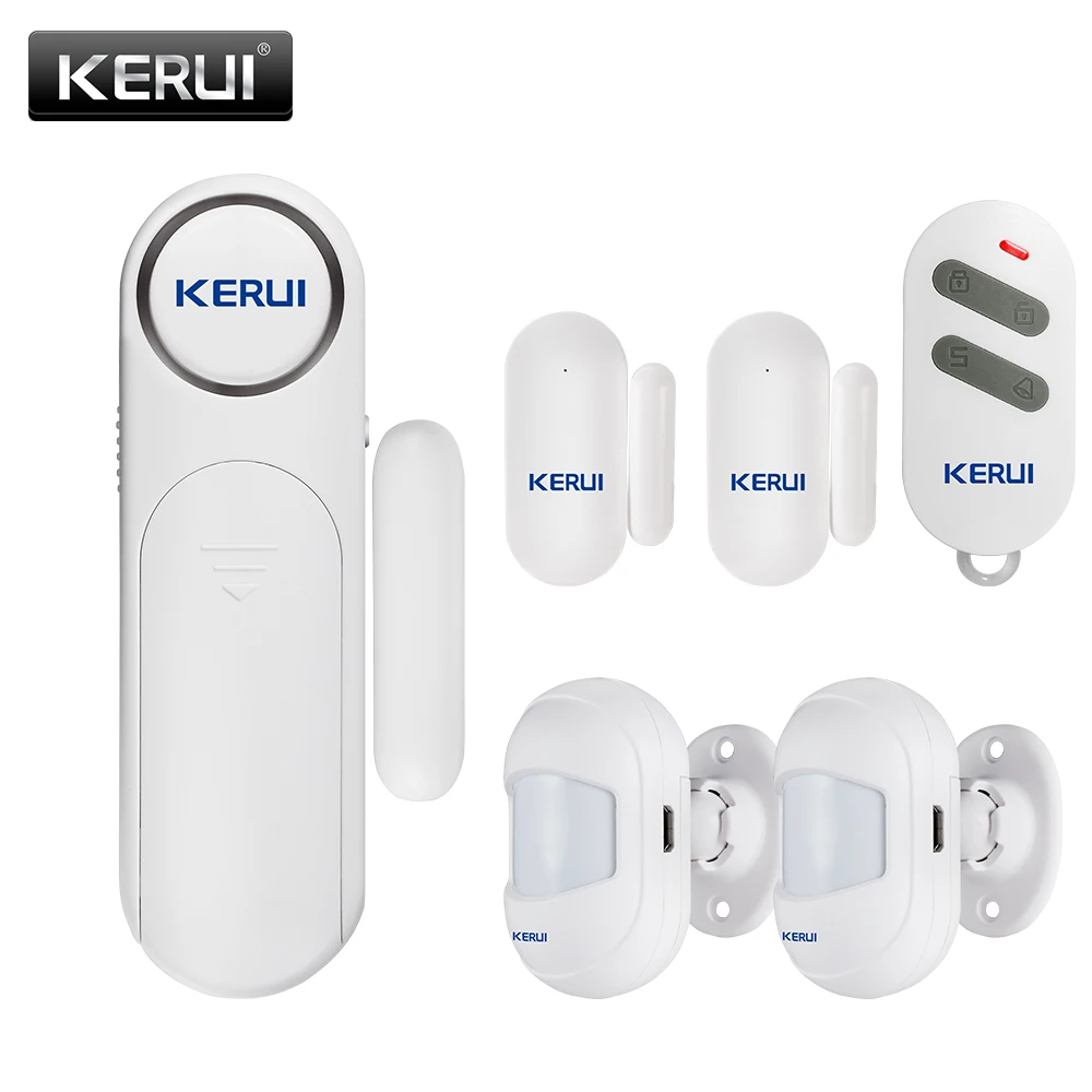 

KERUI 120db Wireless Door/Window Entry Security Burglar Sensor Alarm PIR System Safety with Remote Control Kit